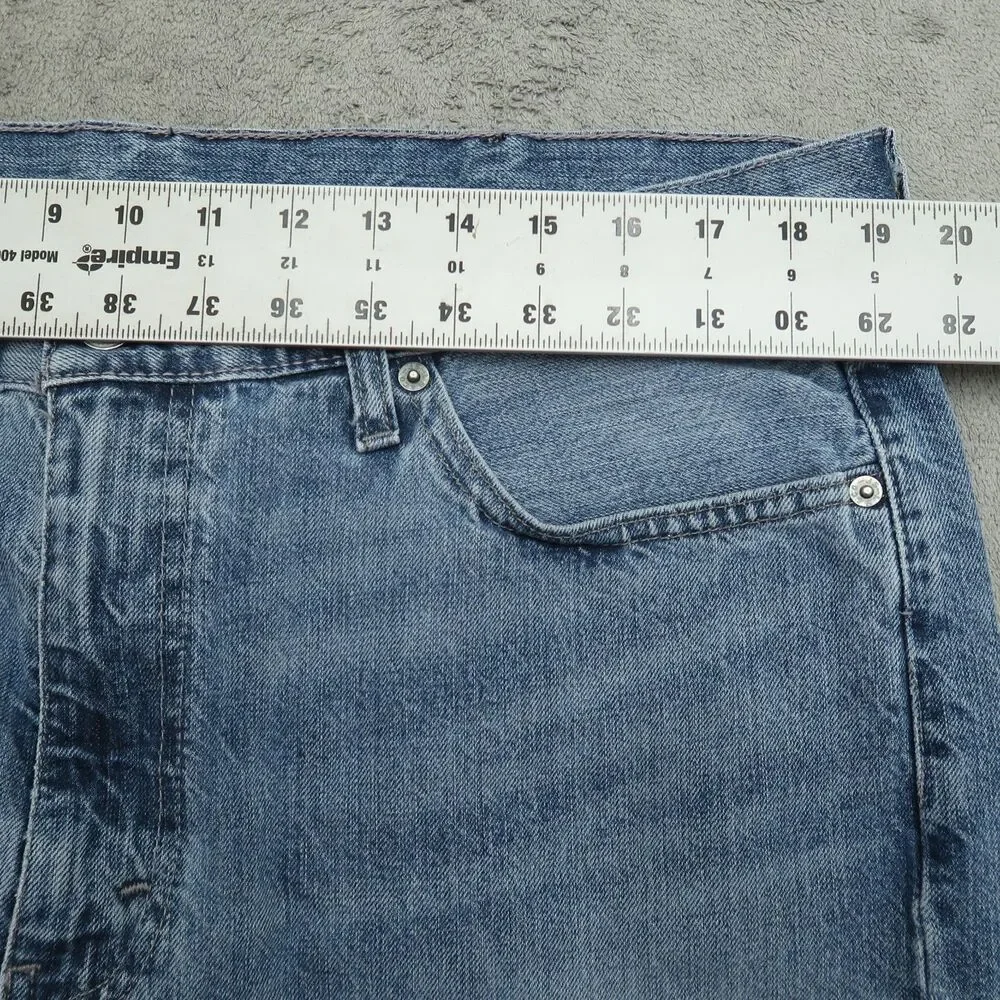 Levi's 514 Jeans Mens Size 38x30 Blue Straight Fit 100% Cotton Denim Stone Wash